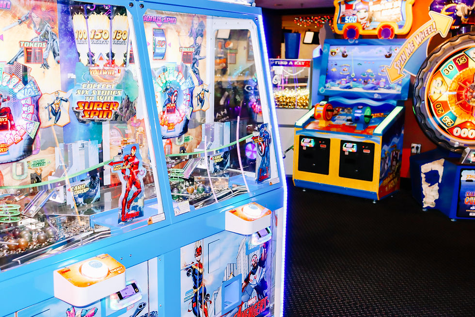 Avengers-themed coin pusher and Marvel arcade machines at King’s Entertainment