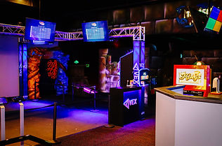 Colorful VEX VR arena and glowing mini golf course at King’s Entertainment in Norfolk, NE
