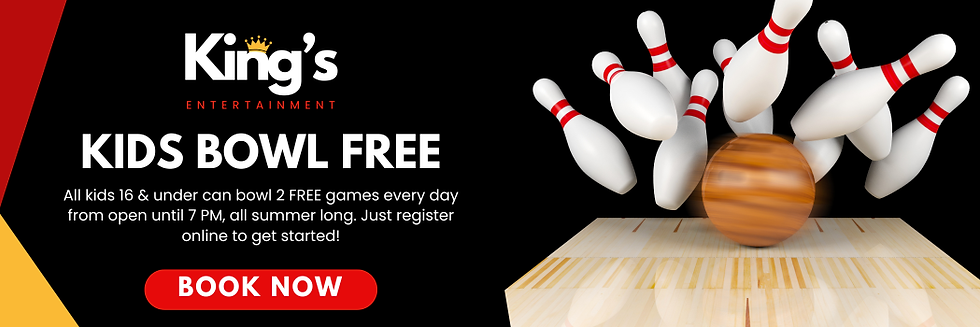 kids bowl free this summer at king's entertainment